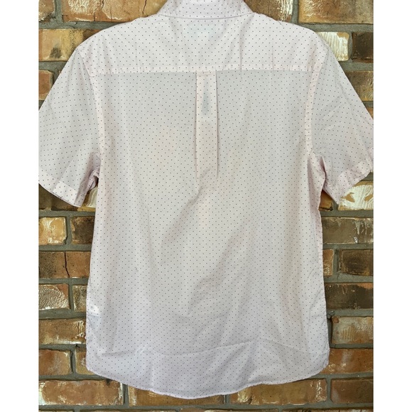 Old Navy Men’s Light Pink And Blue Polka Dots Short Sleeve Shirt Size Medium - Picture 2 of 7